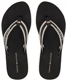 Japonki Tommy Hilfiger czarne damskie 
