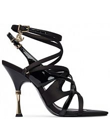 Sandały na szpilce Just Cavalli czarne 