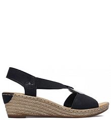 Sandały na koturnie Rieker czarne 