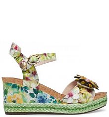 Sandały na koturnie Laura Vita zielone 