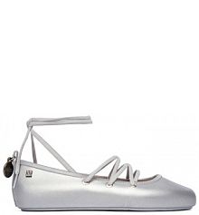 Baleriny Melissa srebrne damskie 