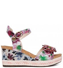 Sandały na koturnie Laura Vita fioletowe 