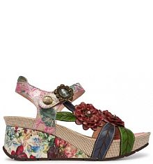 Sandały na koturnie Laura Vita kolorowy 