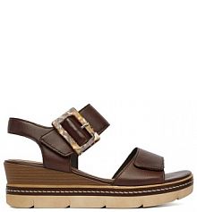 Sandały na koturnie Remonte brązowe 