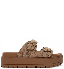 Klapki Guess beżowe damskie 