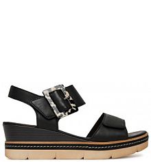 Sandały na koturnie Remonte czarne 