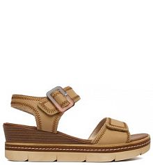 Sandały na koturnie Remonte brązowe 