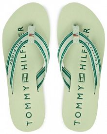 Japonki Tommy Hilfiger zielone damskie 