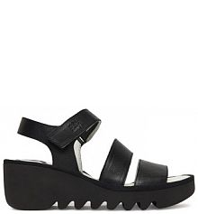 Sandały na koturnie Fly London czarne 