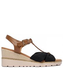 Sandały na koturnie Beverly Hills Polo Club czarne 