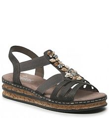 Sandały na koturnie Rieker szare 