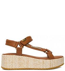 Sandały na koturnie Liu Jo brązowe 