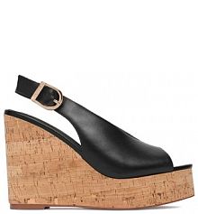 Sandały na koturnie Badura czarne 