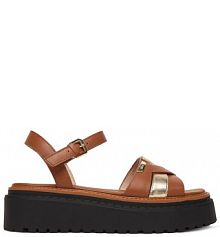 Sandały na koturnie Liu Jo brązowe 