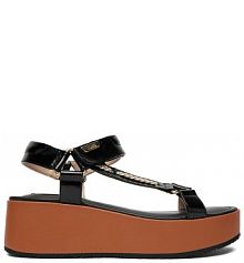 Sandały na koturnie Liu Jo czarne 