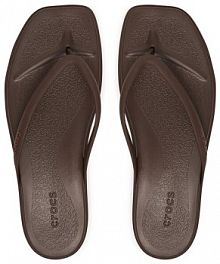 Japonki Crocs brązowe damskie 