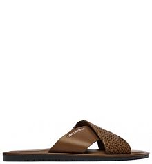 Klapki KARL LAGERFELD brązowe męskie 