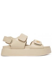 Sandały na koturnie Tommy Hilfiger beżowe 