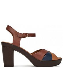 Sandały na słupku Lasocki brązowe 