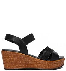 Sandały na koturnie Lasocki czarne 