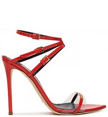 Sandały na szpilce Elisabetta Franchi czerwone 