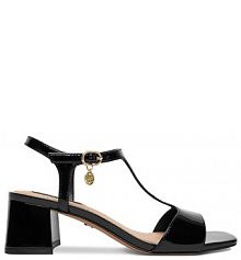 Sandały na słupku Nine West czarne 