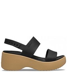 Sandały na koturnie Crocs czarne 