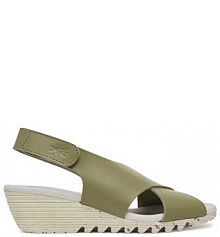 Sandały na koturnie Fly London zielone 