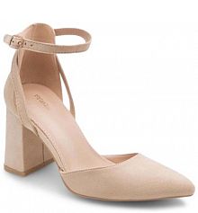 Półbuty na obcasie DeeZee beżowe damskie 