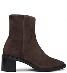 Botki na słupku Calvin Klein brązowe 