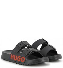 Klapki HUGO  czarne dziecięce G01193.30.35