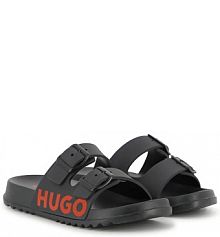 Klapki HUGO  czarne dziecięce G01193.36.41