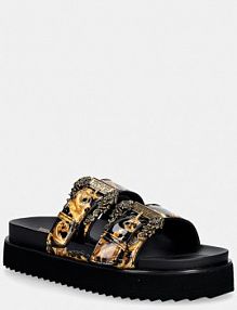 Klapki Versace Jeans Couture  czarne damskie 80VA3SM1.ZS366.G89