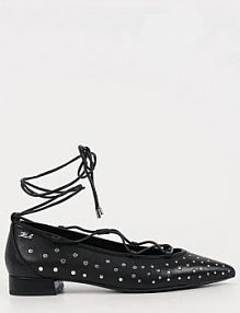 Baleriny Karl Lagerfeld  czarne damskie KL40156.00S
