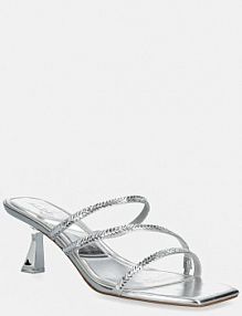 Klapki na szpilce ALDO  srebrne 14241448.AVELINNE
