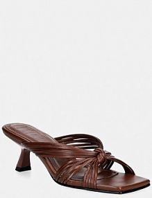 Klapki na szpilce Souliers Martinez  brązowe AMANDA.DBROWN