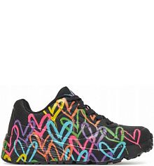 Buty damskie SKECHERS UNO LITE 314064L-BKMT czarne w serca sportowe 39,5