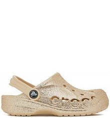 Klapki basenowe Crocs złote dziecięce C-BAYA GLITTER CLOG K 207015-11S