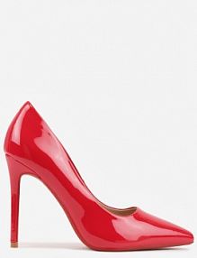 Czerwone Lakierowane Szpilki VICES o Klasycznym Fasonie Corsinia