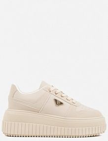 Beżowe Chunky Sneakersy z Trójkątną Aplikacją VICES na Platformie Cezaline damskie