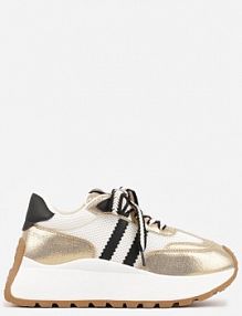 Złote Streetwearowe Sneakersy Chunky VICES na Platformie Ilnatea damskie