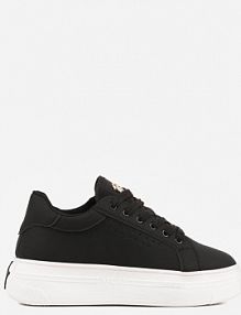 Czarne Sneakersy VICES Ozdobione Gwiazdą i Błyszczącą Wstawką Oranatta damskie