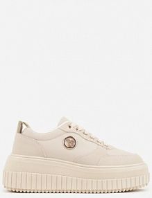 Beżowe Chunky Sneakersy VICES z Aplikacją na Platformie ze Żłobieniami Ilunatesa damskie