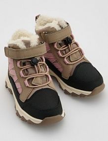 Ocieplane buty trekkingowe Reserved brązowe dziecięce 077HH-84X