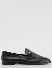 Skórzane loafersy z klamrą Reserved czarne 346FF-99X