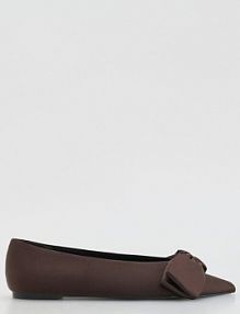 Baleriny z kokardami Reserved ciemnobrązowe damskie 430ID-89X