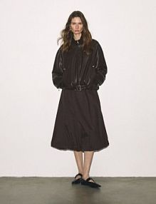 Baleriny z owczej skóry Reserved czarne damskie 528ID-99X