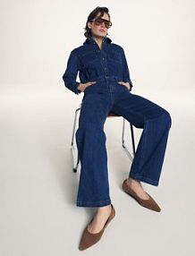 Zamszowe baleriny na obcasie Reserved ciemnobrązowe damskie 664ID-89X