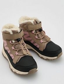 Buty trekkingowe z ociepleniem Reserved brązowe dziecięce 669HG-84X