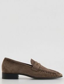Loafersy ze skóry owczej Reserved brązowe 678ID-98X